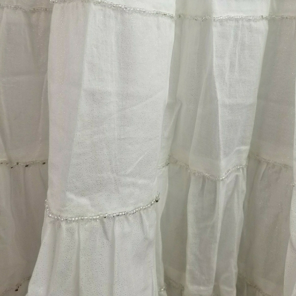 CYNTHIA VINCENT // boho peasant silver beaded tiered maxi skirt - Picture 12 of 16